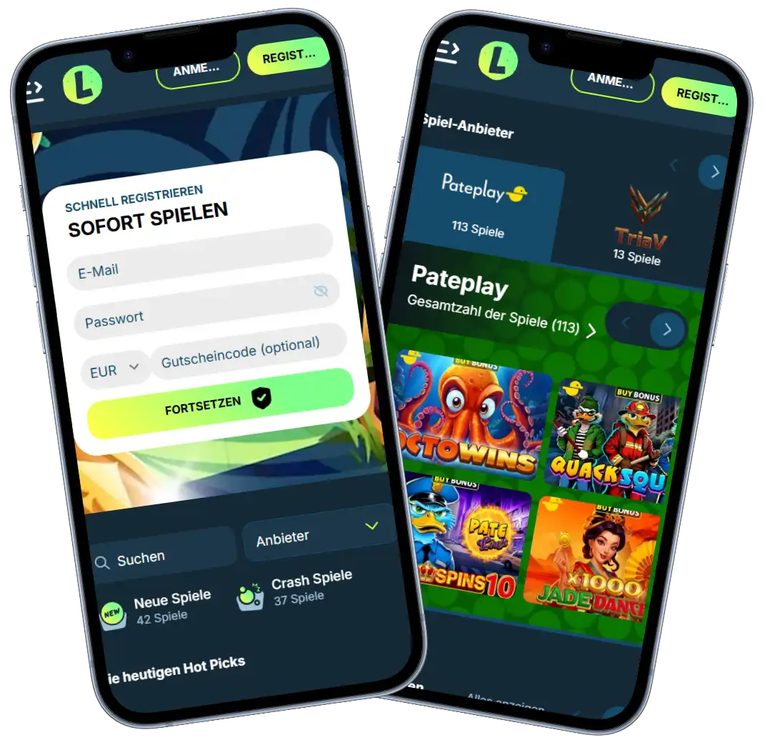 Lolo Casino mobile Version auf Smartphones mit Registrierung und Spielekatalog